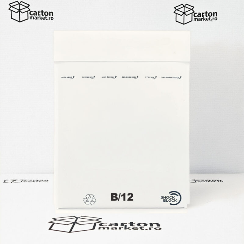 plic antisoc b12, 140x225+50 mm, kraft alb
