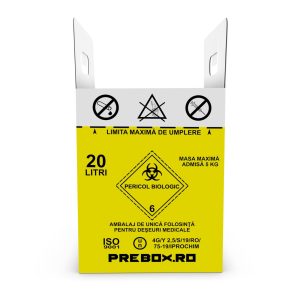 cutie carton 10 l cu sac – colectare deșeuri medicale infectioase