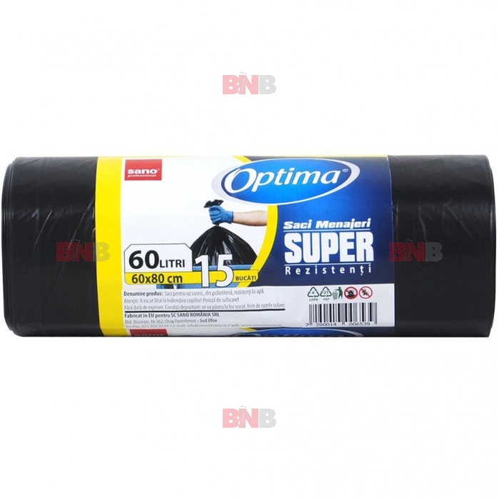 saci menajeri negri 60l, sano optima super l 15 buc/rola saci menajeri negri 60l, sano optima super l 15 buc/rola