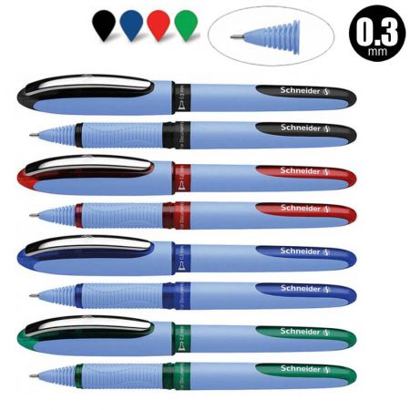 Roller cu cerneala SCHNEIDER One Hybrid C, ball point 0.3mm - scriere albastra/negru